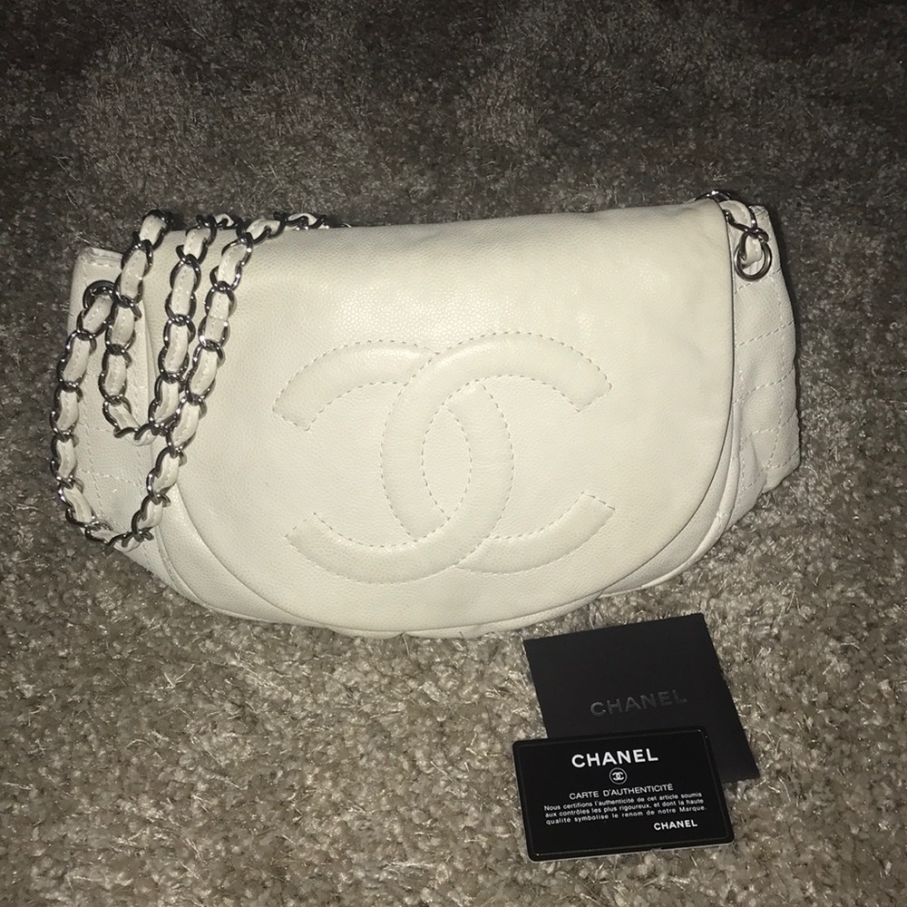 CHANEL CLASSIC HALF MOON LARGE FLAP HANDBAG